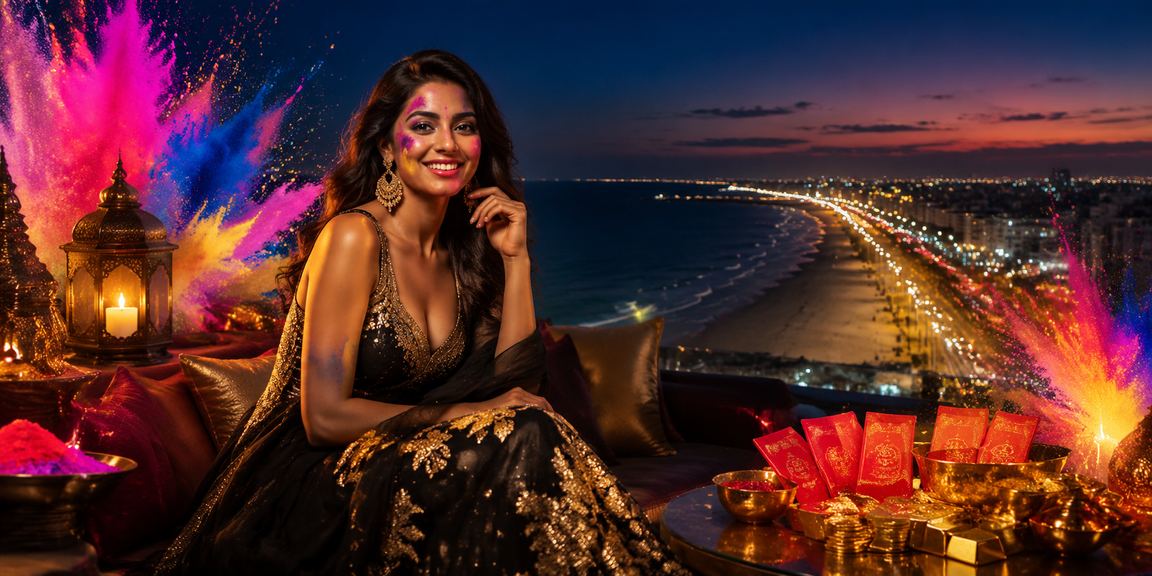 Privacy and security concept with red envelope at Chennai Marina Beach