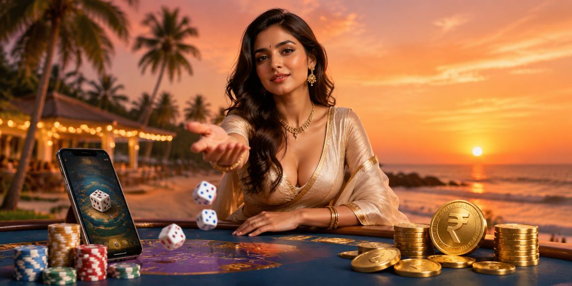 Players enjoying gaming at the beach in Goa with rupee symbols